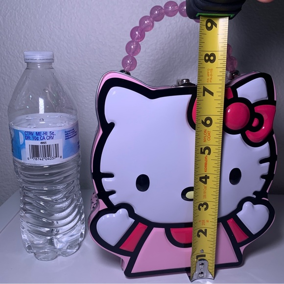 NEW Hello Kitty Tin Lunchbox Metal Box Pink Pearl handle Collectible Box - Picture 12 of 12
